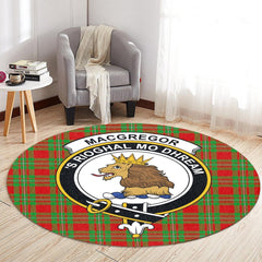 MacGregor Modern Tartan Crest Round Rug