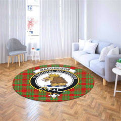 MacGregor Modern Tartan Crest Round Rug