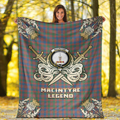 MacIntyre Ancient Tartan Gold Courage Symbol Blanket