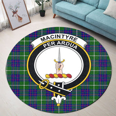MacIntyre Hunting Modern Tartan Crest Round Rug
