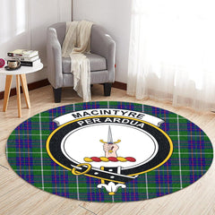 MacIntyre Hunting Modern Tartan Crest Round Rug