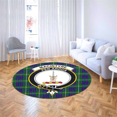 MacIntyre Hunting Modern Tartan Crest Round Rug