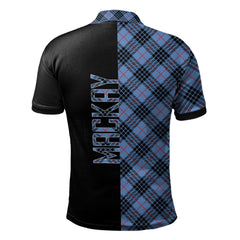 MacKay Blue Tartan Polo Shirt Half of Me - Cross Style