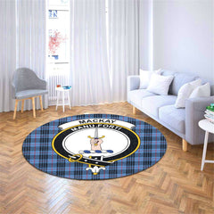 MacKay Blue Tartan Crest Round Rug