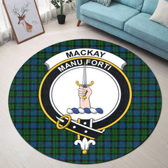 MacKay Modern Tartan Crest Round Rug