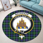 MacKenzie Modern Tartan Crest Round Rug