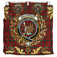 MacKinnon 02 Tartan Crest Bedding Set - Golden Thistle Style