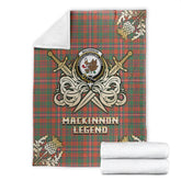 MacKinnon Ancient Tartan Gold Courage Symbol Blanket