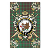MacKinnon Hunting Ancient Tartan Crest Black Garden Flag - Gold Thistle Style