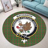 MacKinnon Hunting Modern Tartan Crest Round Rug