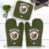 MacKinnon Hunting Modern Tartan Crest Oven Mitt And Pot Holder (2 Oven Mitts + 1 Pot Holder)