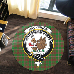 MacKinnon Hunting Modern Tartan Crest Round Rug