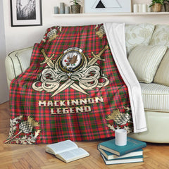 MacKinnon Modern Tartan Gold Courage Symbol Blanket