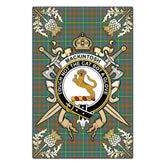 MacKintosh Hunting Ancient Tartan Crest Black Garden Flag - Gold Thistle Style