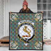 MacKintosh Hunting Ancient Tartan Crest Premium Quilt - Gold Thistle Style