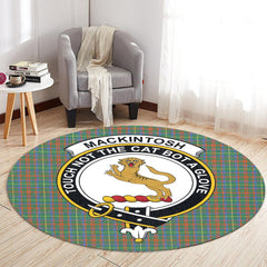 MacKintosh Hunting Ancient Tartan Crest Round Rug