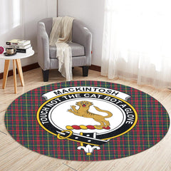 MacKintosh Hunting Modern Tartan Crest Round Rug