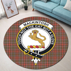 MacKintosh Hunting Weathered Tartan Crest Round Rug