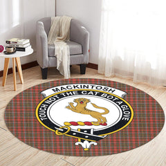 MacKintosh Hunting Weathered Tartan Crest Round Rug
