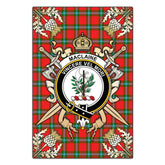 MacLaine of Loch Buie Tartan Crest Black Garden Flag - Gold Thistle Style