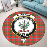 MacLaine of Loch Buie Tartan Crest Round Rug