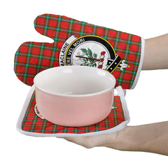 MacLaine Of Loch Buie Tartan Crest Oven Mitt And Pot Holder (2 Oven Mitts + 1 Pot Holder)