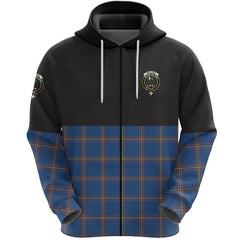 MacLaine of Loch Buie Clan Half Of Tartan Zipper Hoodie