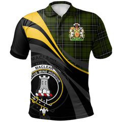 MacLean Hunting Tartan Polo Shirt - Royal Coat Of Arms Style