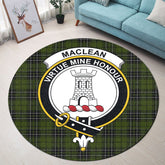 MacLean Hunting Tartan Crest Round Rug