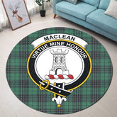 MacLean Hunting Ancient Tartan Crest Round Rug