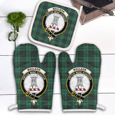 MacLean Hunting Ancient Tartan Crest Oven Mitt And Pot Holder (2 Oven Mitts + 1 Pot Holder)