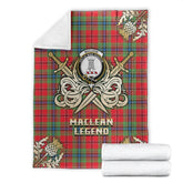 MacLean of Duart Modern Tartan Gold Courage Symbol Blanket