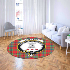 MacLean of Duart Modern Tartan Crest Round Rug