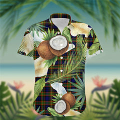 MacLellan Tartan Hawaiian Shirt Hibiscus, Coconut, Parrot, Pineapple - Tropical Garden Shirt