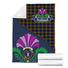 MacLellan Tartan Crest Premium Blanket - Thistle Style