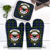 MacLeod Of Harris Modern Tartan Crest Oven Mitt And Pot Holder (2 Oven Mitts + 1 Pot Holder)