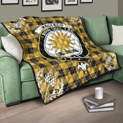 MacLeod of Lewis Ancient Tartan Crest Premium Quilt - Gold Thistle Style