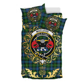 MacLeod of Skye or Johnston Tartan Crest Bedding Set - Golden Thistle Style