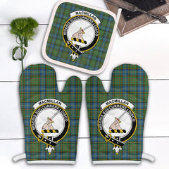 MacMillan Hunting Ancient Tartan Crest Oven Mitt And Pot Holder (2 Oven Mitts + 1 Pot Holder)
