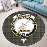 MacMillan Hunting Modern Tartan Crest Round Rug