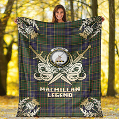 MacMillan Hunting Modern Tartan Gold Courage Symbol Blanket
