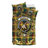 MacMillan Old Modern Tartan Crest Bedding Set - Golden Thistle Style