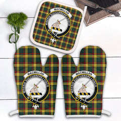 MacMillan Old Modern Tartan Crest Oven Mitt And Pot Holder (2 Oven Mitts + 1 Pot Holder)