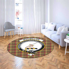 MacMillan Old Weathered Tartan Crest Round Rug