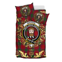 MacNab 01 Tartan Crest Bedding Set - Golden Thistle Style