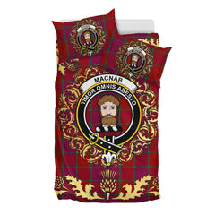MacNab Old Tartan Crest Bedding Set - Golden Thistle Style