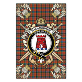 MacNaughton Ancient Tartan Crest Black Garden Flag - Gold Thistle Style