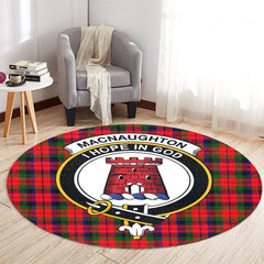 MacNaughton Modern Tartan Crest Round Rug
