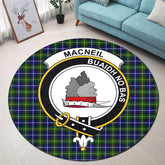 MacNeil of Barra Modern Tartan Crest Round Rug
