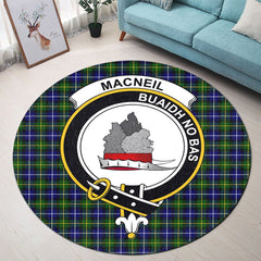 MacNeil of Barra Modern Tartan Crest Round Rug